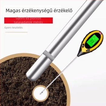 Többparaméteres talajteszter cserepes növényekhez: nedvesség, pH, fény, tápanyagok, hőmérséklet