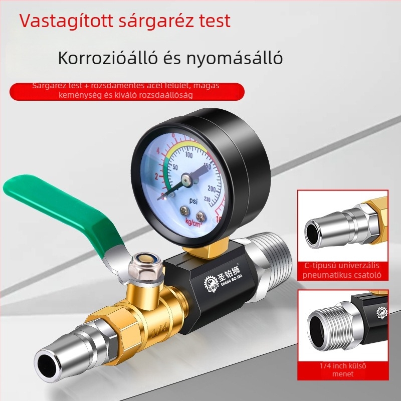 Padlófűtéshez nyomásmérő – vákuum típus, modell Air pressure gauge, környezeti hőmérséklet 55°C, csatlakozási típus: Egyéb, márka Saint platinum lion