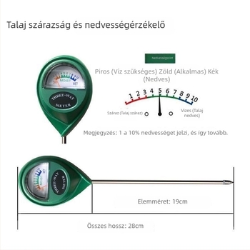 Tűs talajnedvesség-mérő cserepes növényekhez — nagy pontosságú higrométer a kertészkedéshez
