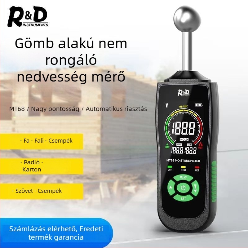 Induktív nedvességmérő fahoz, falhoz, padlóhoz, csempéhez és vécéhez