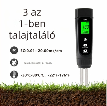 YY-1000 talajteszter EC 0.01-20.00 ms/cm és hőmérséklet-mérés (alkalmas talajhoz, gyümölcsösök és hidroponikához)