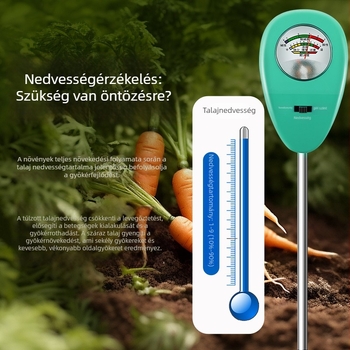 Üvegházi talajnedvesség- és pH mérő – magas pontosságú talajpH és nedvesség mérő, virágok és fű számára