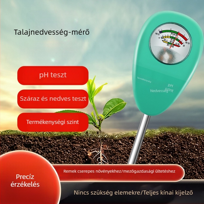 Üvegházi talajnedvesség- és pH mérő – magas pontosságú talajpH és nedvesség mérő, virágok és fű számára