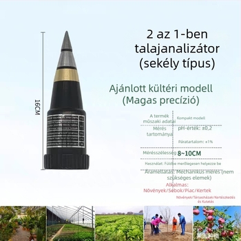 Talajtesztelő készülék, 2-in-1 hegyű; sav-bázis mérés; pontosság 0,2; tartomány 1–50; típus 003.