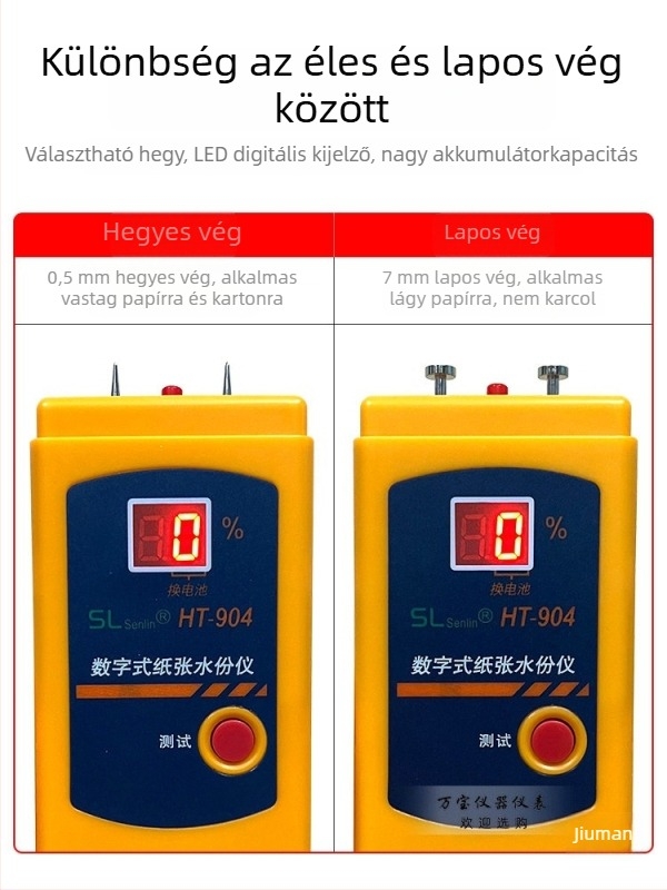 HT904 Digitális papír nedvességmérő – induktív módszer, karton és hullámpapírhoz