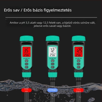 Hordozható pH-mérő PH818T, Hima – digitális kijelző, hegyes sonda, 0.0–14.0 pH tartomány, ±0.1 pH pontosság, hőmérséklet-kompenzáció 0–70°C, 1.5V tápegység