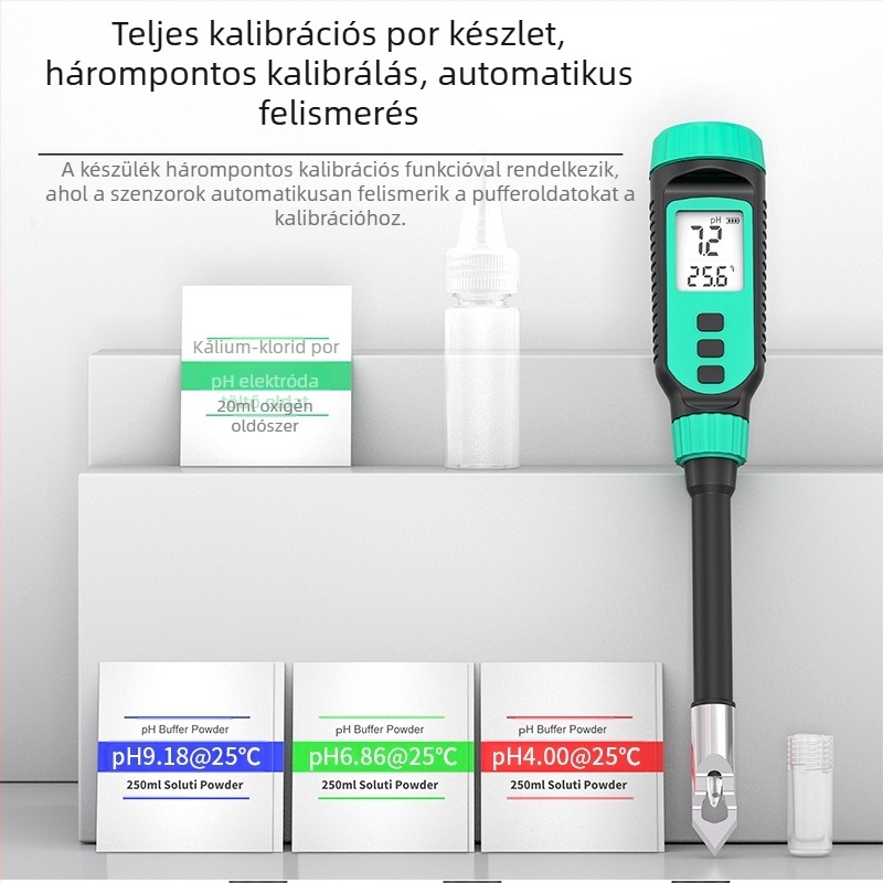 Hordozható pH-mérő PH818T, Hima – digitális kijelző, hegyes sonda, 0.0–14.0 pH tartomány, ±0.1 pH pontosság, hőmérséklet-kompenzáció 0–70°C, 1.5V tápegység