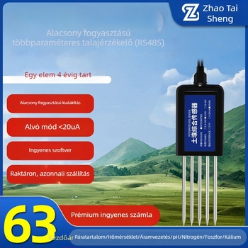 Talaj többparaméteres mérő nedvességhez, hőmérséklethez és pH-értékhez — modell Zts-3000sl-tr-*, 361 rozsdamentes acél érzékelő, IP68, tömeg 300 g