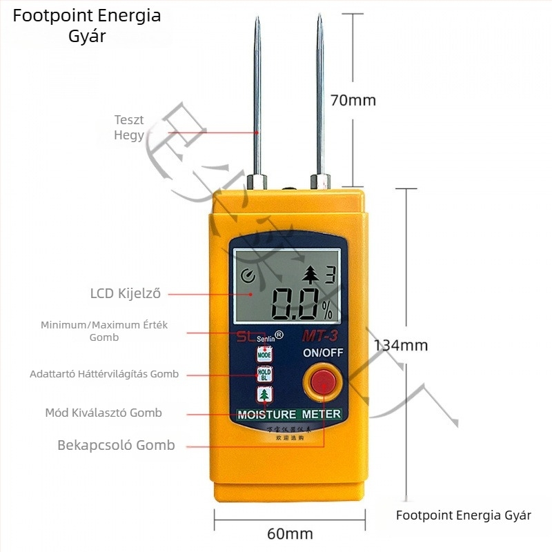 Textilnedvesség-mérő MT-2 ruházathoz és szövetekhez