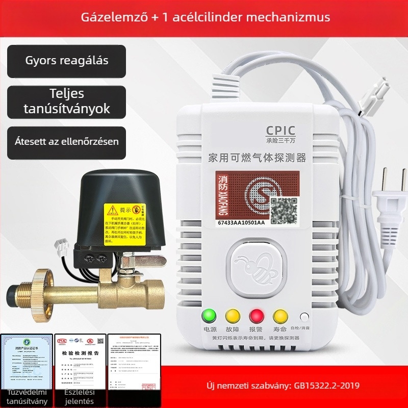 Gázriasztó detektor 360°-os lefedettséggel, metán/propan, 220V, modell 310