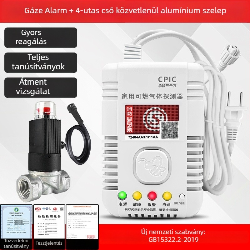 Gázriasztó detektor 360°-os lefedettséggel, metán/propan, 220V, modell 310