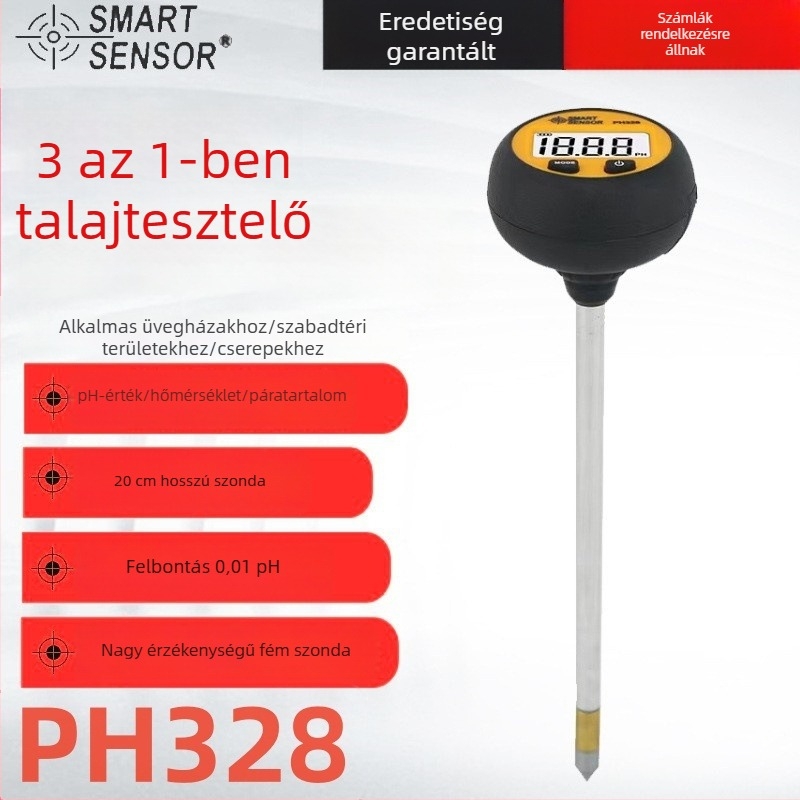 Sima PH328 Talaj pH-mérő otthoni kertészkedéshez – pH, hőmérséklet és talajnedvesség mérése