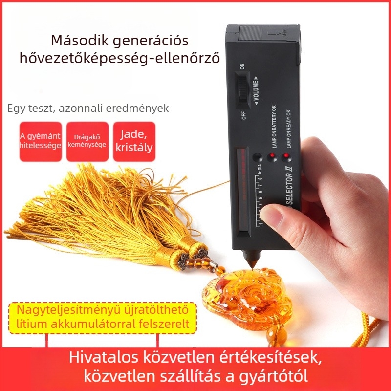 Drill-pen keménységmérő jade és drágakövek számára; gyémánt azonosító eszköz (akkumulátor nélkül)