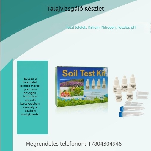 Talajvizsgálati reagense az ammónium-nitrogén, pH és kálium meghatározására, pontos mérés