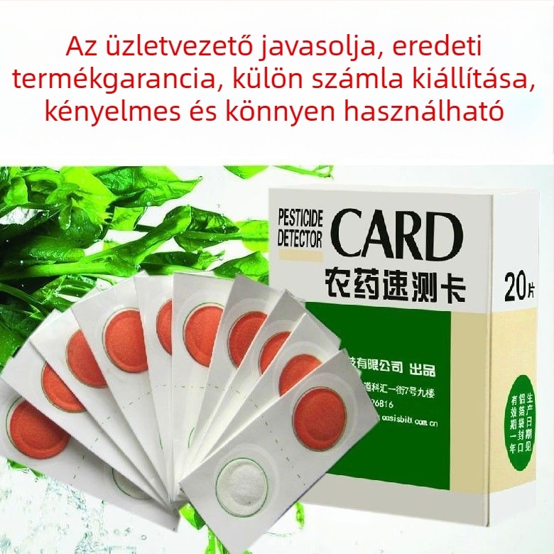 Sanyong peszticid maradvány-koncentrációs mérő SY-JCK, 0-100 tartomány, maradványok különböző élelmiszerekben; dobozban 20 tabletta (két csomag, 10 tabletta csomagonként)