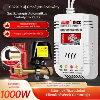 Senchi MQ08 Fix telepítésű gázszivárgás-riasztó automatikus záróventilllel éghető gázokhoz
