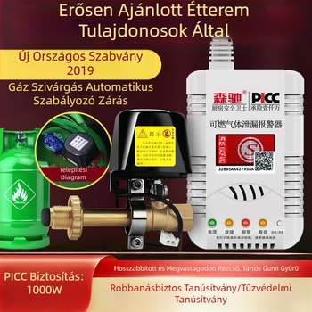 Senchi MQ08 Fix telepítésű gázszivárgás-riasztó automatikus záróventilllel éghető gázokhoz