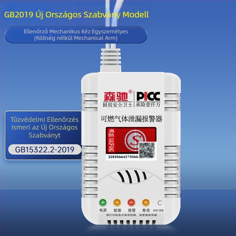 Senchi MQ08 Fix telepítésű gázszivárgás-riasztó automatikus záróventilllel éghető gázokhoz