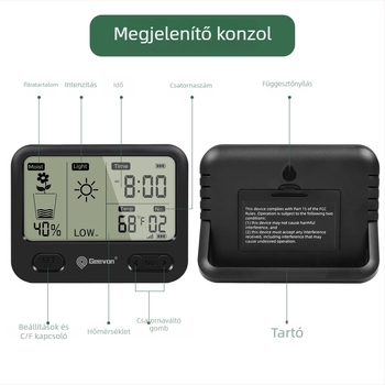 Geevon talajnedvesség- és hőmérséklet-higrométer — akkumulátoros működés, 0,1°C felbontás, otthoni kerthez és cserepes növényekhez