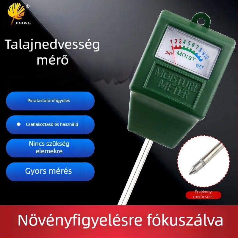 Egytűs talajnedvesség-mérő, négyszögletes fej
