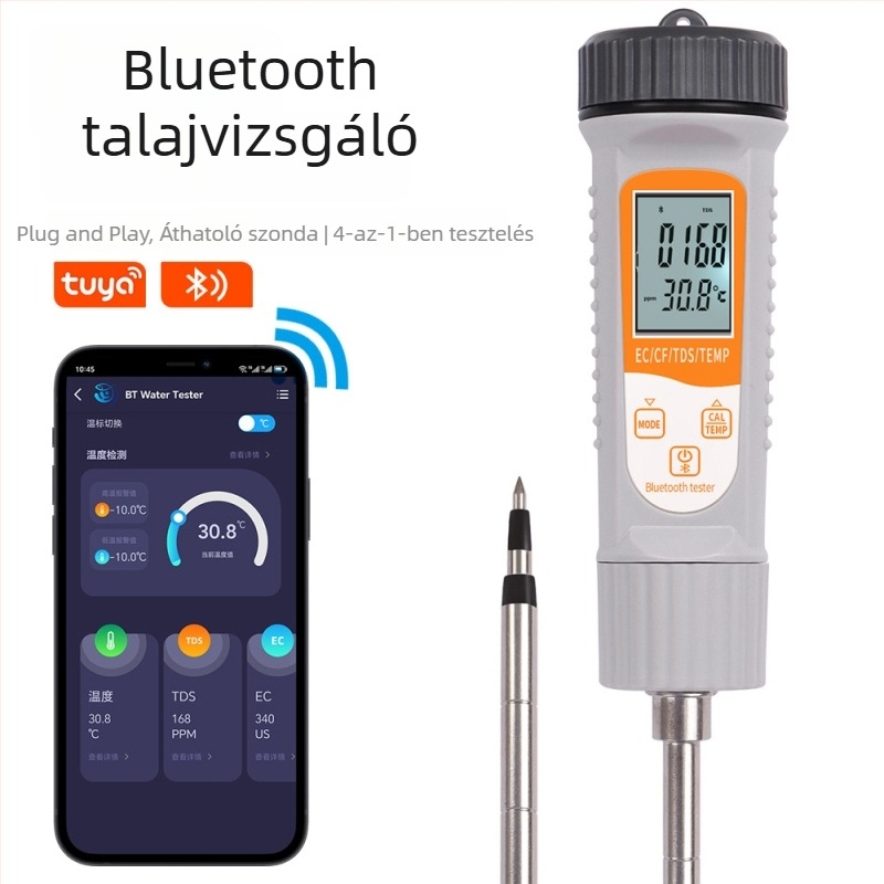 Új 4 az 1-ben Bluetooth talajmérő EC/CF/TDS/TEMP