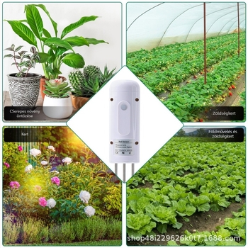 ZigBee talajnedvesség- és hőmérséklet-érzékelő, tűszondás detektor, modell THE01840, pontosság ±0.1°C