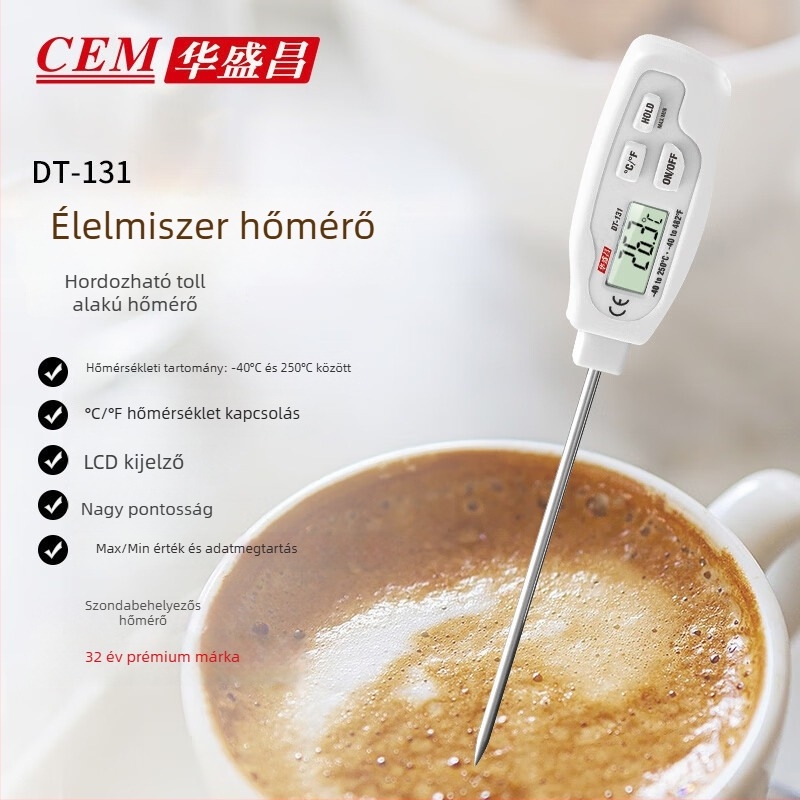 CEM DT-131 Beépíthető hőmérő talajhoz, folyadékokhoz és élelmiszerekhez