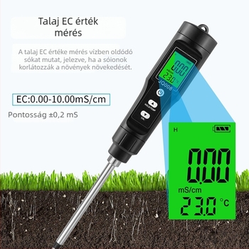 Record Work toll-stílusú talajtester EC-értékkel és hőmérséklettel kerthez és ültetvényekhez
