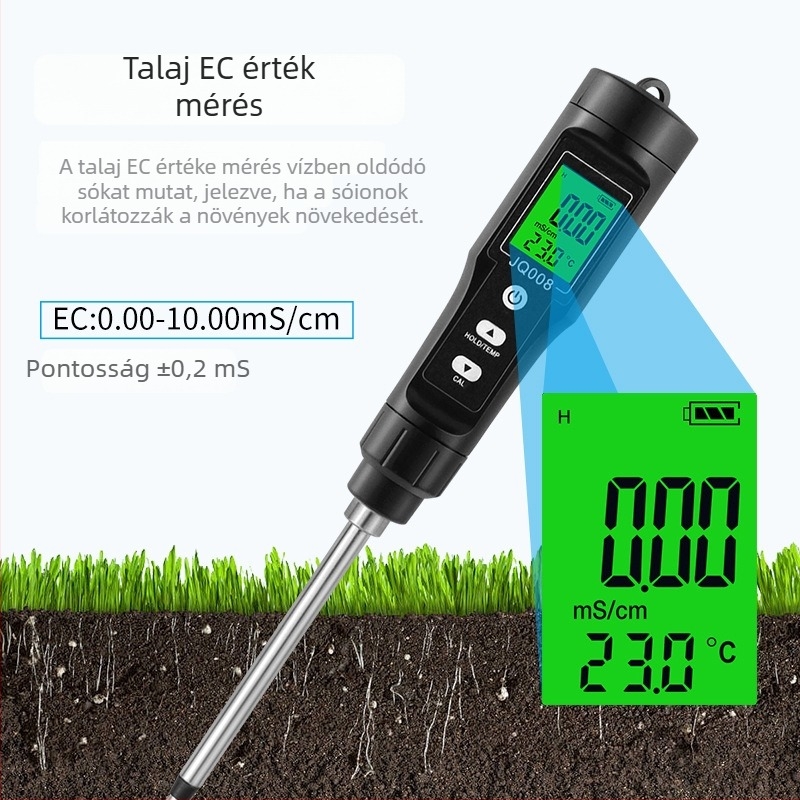 Record Work toll-stílusú talajtester EC-értékkel és hőmérséklettel kerthez és ültetvényekhez