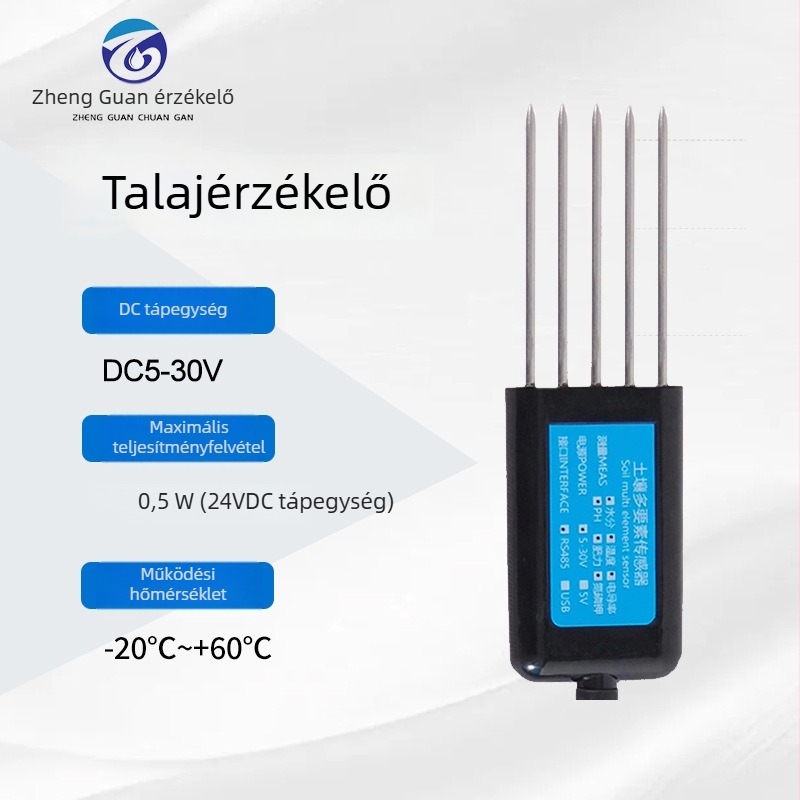 Talajmonitorozó USB nyolcas egyben szenzor: EC, hőmérséklet, talajnedvesség, pH és NPK