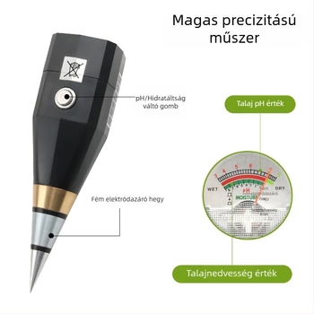 ST-002 Kézi talajdetektor magas pontossággal — pH és nedvesség mérése, pontosság 1, súly 142 g, kertészkedéshez és üvegházakhoz