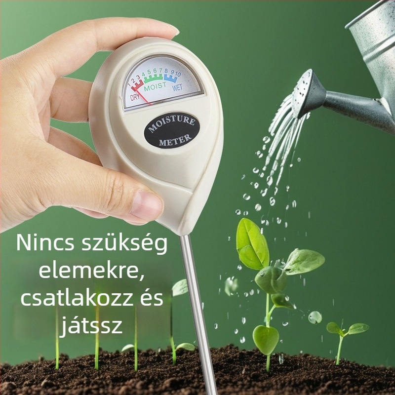 Talajnedvesség-mérő – 1 az 1-ben talajdetektor, kerek fej dizájn, kerti talajdetektor, márka Record Work