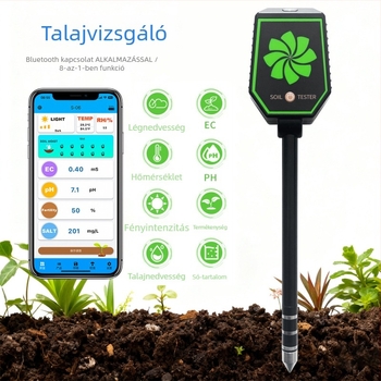 Okos Bluetooth talajtester – nyolc az egyben üvegházakhoz, EC, pH és sótartalom mérése
