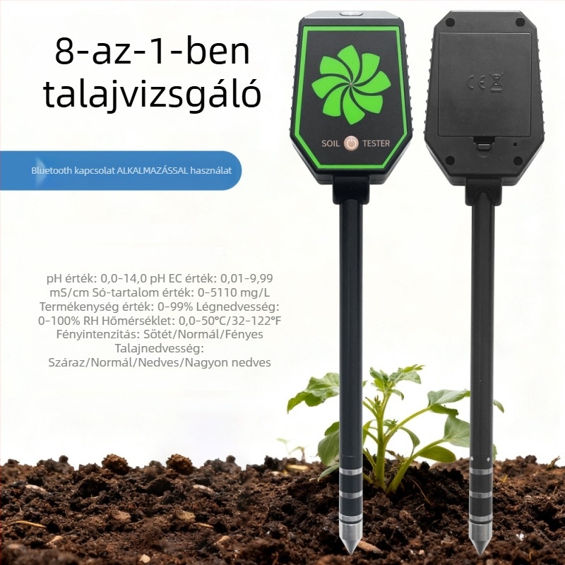 Okos Bluetooth talajtester – nyolc az egyben üvegházakhoz, EC, pH és sótartalom mérése