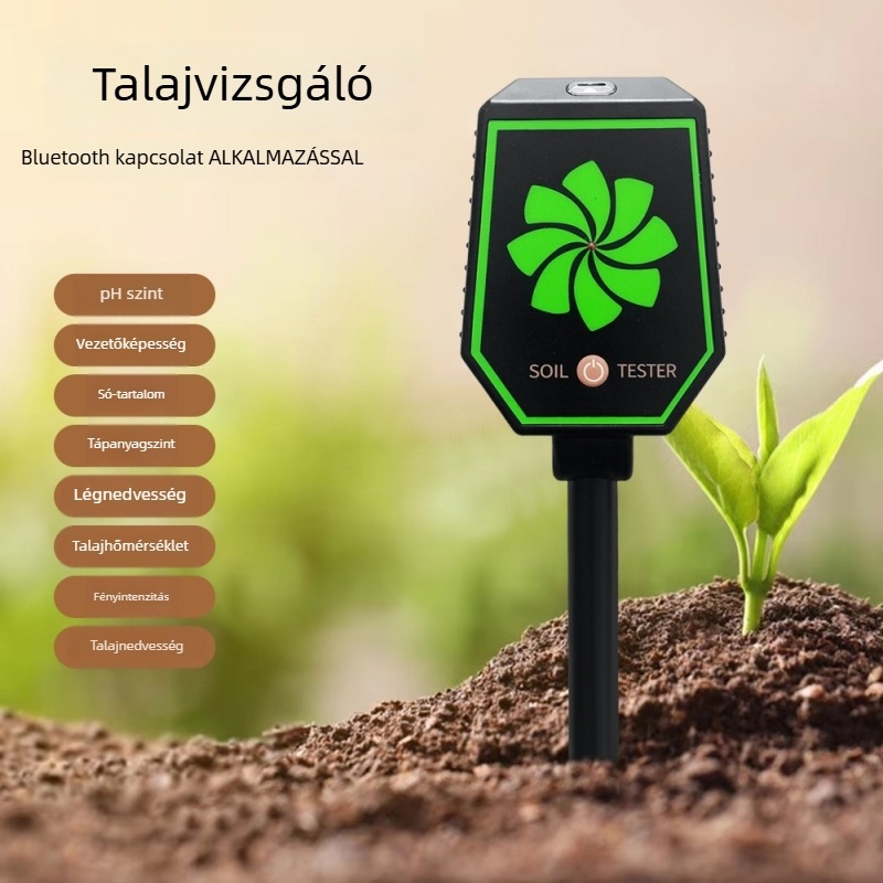 Okos Bluetooth talajtester – nyolc az egyben üvegházakhoz, EC, pH és sótartalom mérése