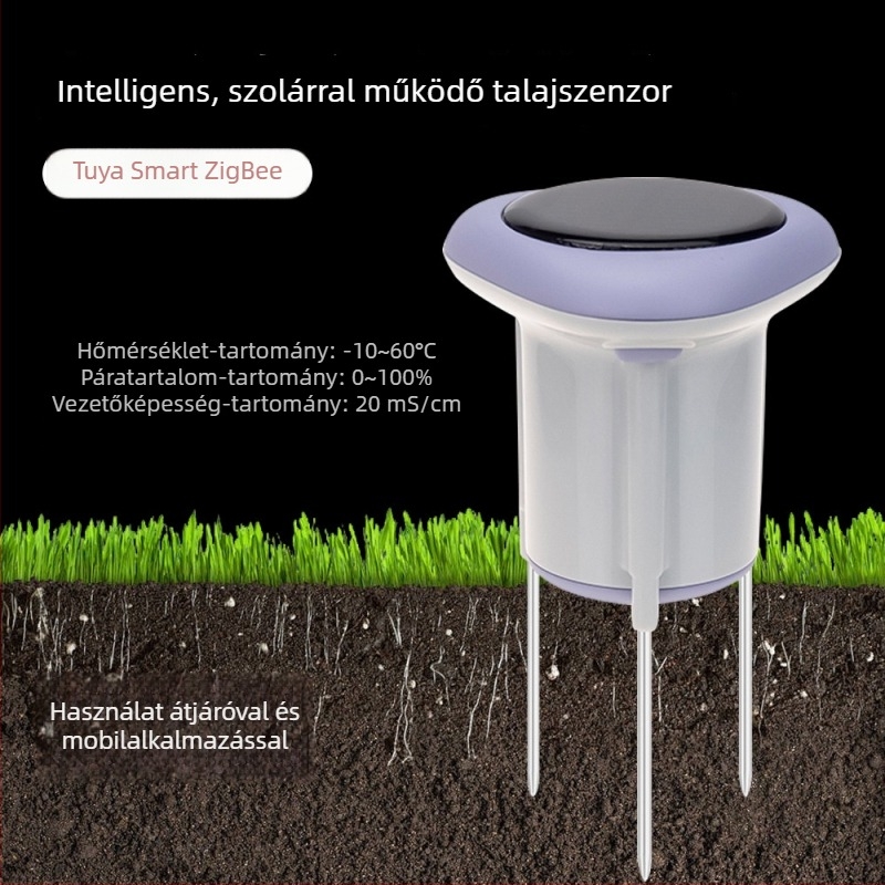 Napelemes intelligens talajhőmérséklet- és páratartalom-szenzor Tuya intelligens detektorral zöldséges üvegházhoz és cserepes növényekhez