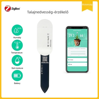 Zigbee alapú intelligens talajnedvesség és hőmérséklet szenzor, talajnedvesség-érzékelő, kompatibil a Home Assistant Z2M-mel