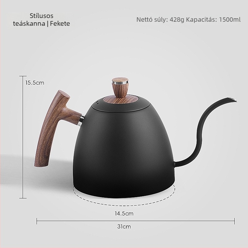 Hosszúcsövű kávéfőző rozsdamentes acélból, kézi készítésre és elektromos felmelegítésre, márka l-ebans, logó nyomtatás lehetősége, bevezetés 2024