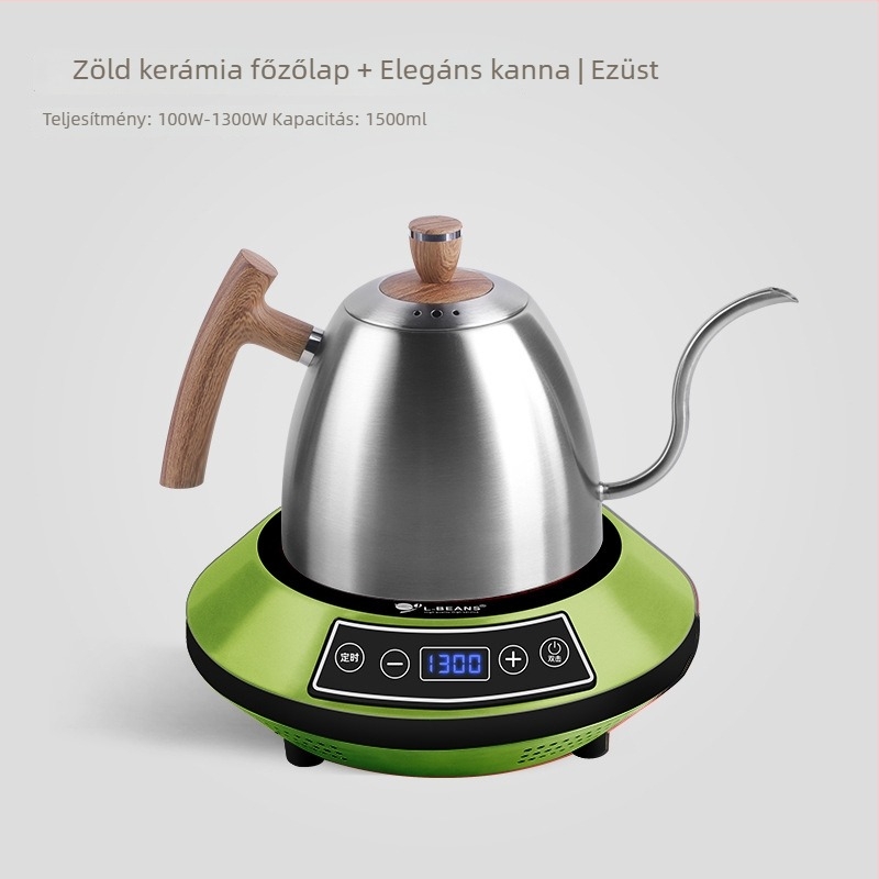 Hosszúcsövű kávéfőző rozsdamentes acélból, kézi készítésre és elektromos felmelegítésre, márka l-ebans, logó nyomtatás lehetősége, bevezetés 2024