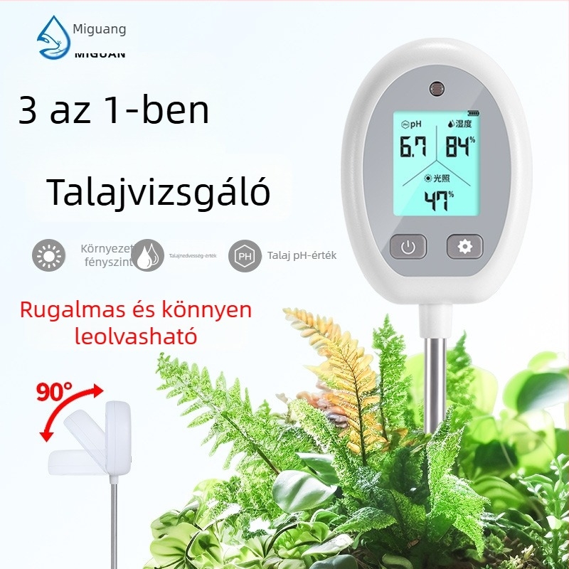 LCD 3 az 1-ben talajteszter pH-hoz, nedvességhez és tápanyag-tartalom mérésére