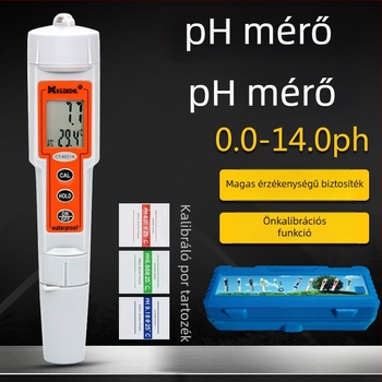 Kedida 6021A hordozható pH-mérő – LCD kijelző, pH-tartomány 0.0–14.0, pontosság 0.1 pH, hőmérséklet-kompenzáció 0–50°C