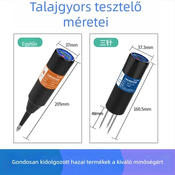 Hordozható talajtester nedvességre, hőmérsékletre, pH-ra és vezetőképességre háttérvilágítással – tápanyag detektor a talajban