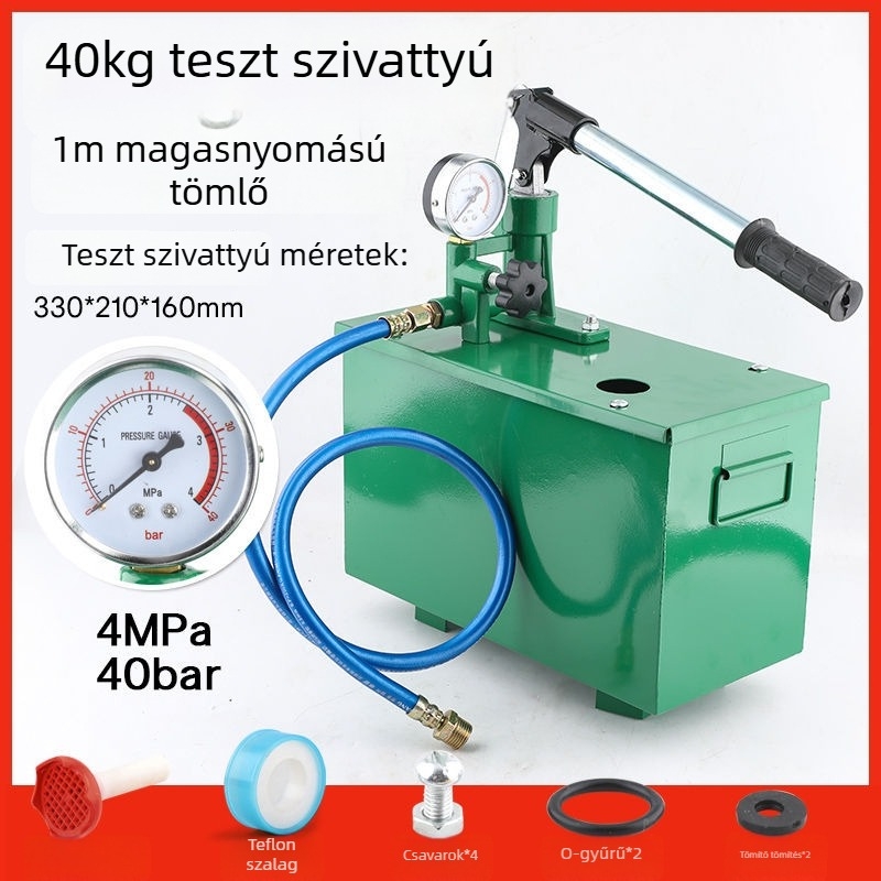 Kézi nyomáspróba pumpa PPR csövekhez, padlófűtés szivárgásdetektor, háztartási vízvezeték nyomásfokozó pumpa