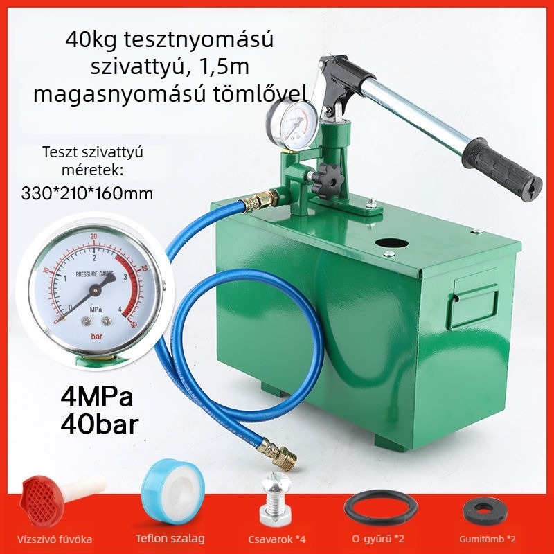 Kézi nyomáspróba pumpa PPR csövekhez, padlófűtés szivárgásdetektor, háztartási vízvezeték nyomásfokozó pumpa