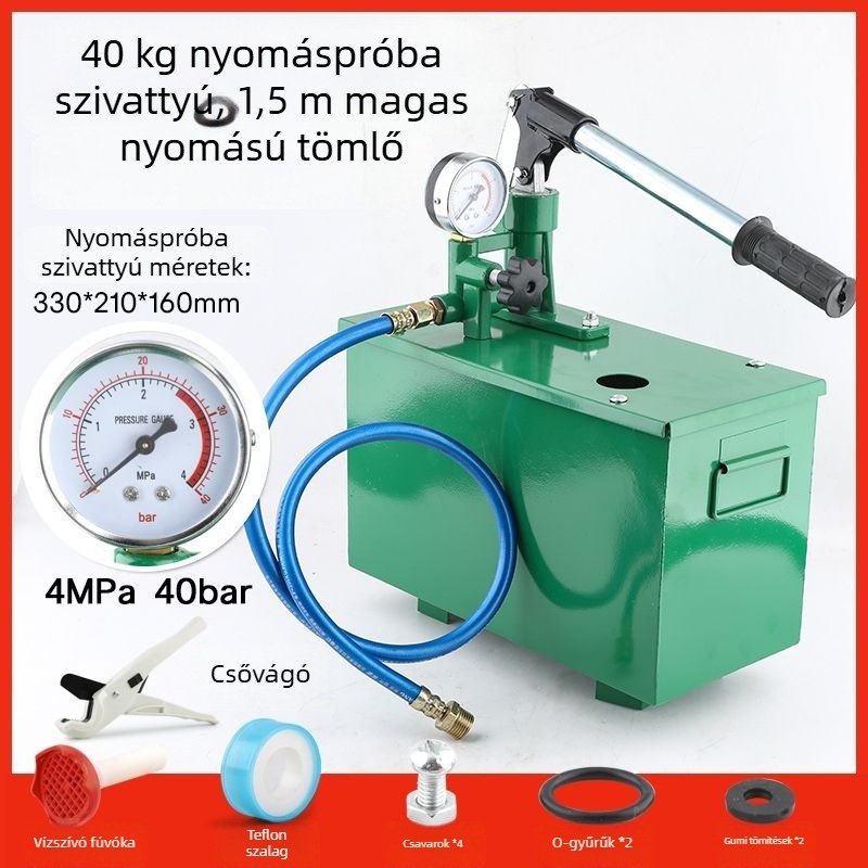 Kézi nyomáspróba pumpa PPR csövekhez, padlófűtés szivárgásdetektor, háztartási vízvezeték nyomásfokozó pumpa