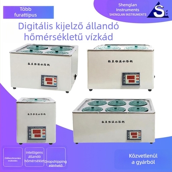 Digitális kijelzős elektromos vízfürdő laboratóriumi és otthoni használatra, állandó hőmérsékletű fűtés, 1/2/4/6 lyukas tartály