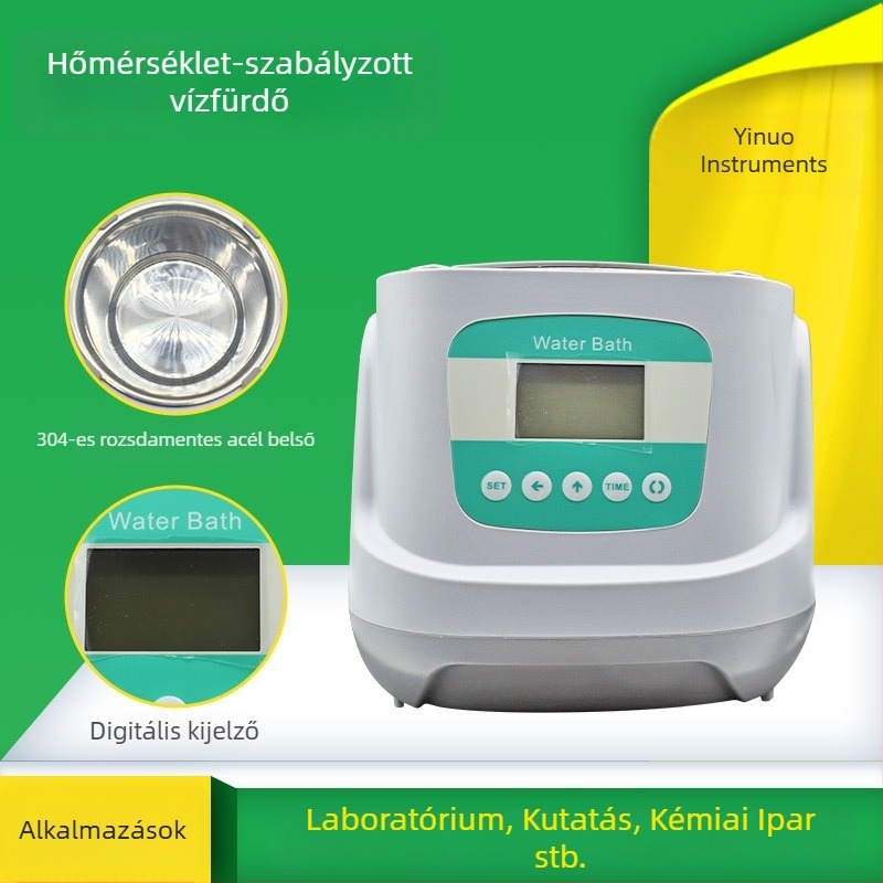 Termosztatikus vízfürdő QW-FAD, nagy teljesítményű elektromos fűtés, rozsdamentes acél, digitális hőmérséklet-szabályozás, ±0,5°C pontosság