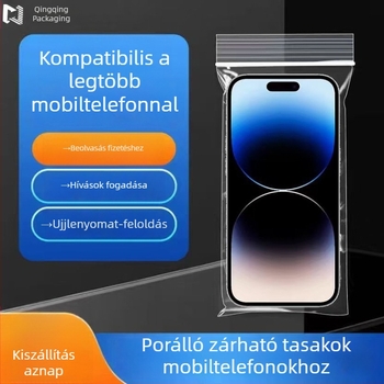 Vastag, átlátszó önzáró tároló tasak, vízálló és porálló, egyszer használatos zárózacskó