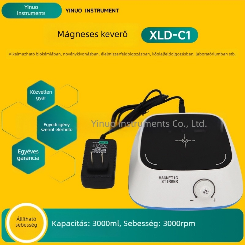 Állandó hőmérsékletű mágneses keverő XLD-C1 laboratóriumi fűtéshez és keveréshez - 50W, 220V, 143×149×47.5 mm
