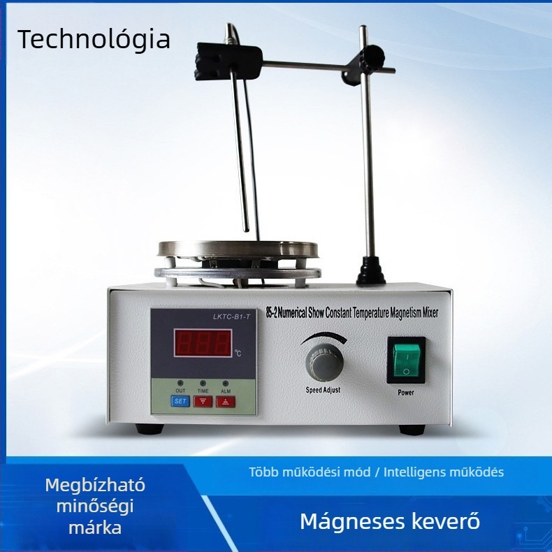 Műszer laboratóriumi mágneses keverő fűtőegységgel, digitális hőmérséklet-szabályzás, modell 85-2, Yaoyao Technology; Tápellátás: 220V 50Hz; Működő feszültség: 220V; Tömeg: 5